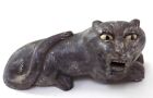 Small Carved Gray Stone Fierce Tiger