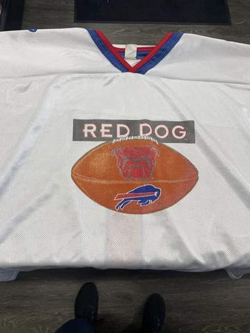 Vintage 90s Buffalo Bills Football NFL Jersey Red Dog Cover
