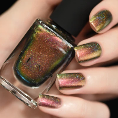 ILNP Nostalgia (H) - Gold, Green, Copper Holographic Ultra Chrome Nail Polish - Image 1 of 4
