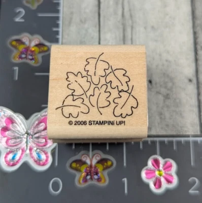 Stampin' Up! Estampilla de goma de madera Pile Leaves otoño otoño 2006 #M83 Foto 1 de 3