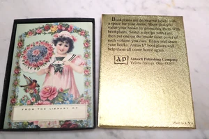 Vintage Antioch Bookplates Victorian Girl + Diecut Scraps -  25 plates - Picture 1 of 4