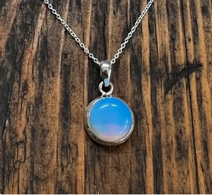Colgante de diseñador hecho a mano de ópalo aurora plata de ley 925 joyería regalo para ella - Imagen 1 de 4