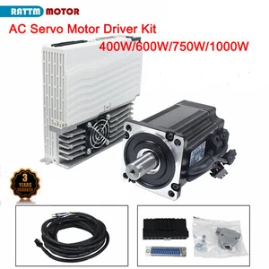 CNC 400W/600W/750W /1000W AC Servo Motor Drive Controller kit 220V w/Cable - Picture 1 of 41