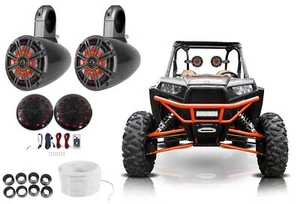 Pair KICKER 6.5" LED Tower Speakers+2) 6.5 Speakers For Polaris RZR/ATV/UTV/Cart - Picture 1 of 12