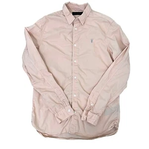 AllSaints Prospect Long Sleeve Button Down Shirt Peach Pink Men's size Small - Picture 1 of 8