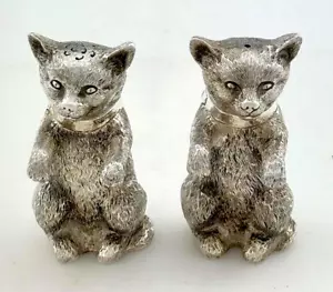 Shaker sale e pepe gatto argento sterling inglese Londra 1995 pesante 9 oz - Foto 1 di 5