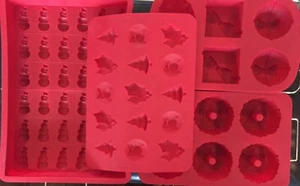 Teglia da forno in silicone torte cupcakes caramelle gelatina stampo e portafili lotto Natale - Foto 1 di 8