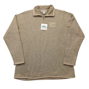 Tri Mountain 1/4 Zip Pullover Sweatshirt L Woman's Beige Softshell Embroidered - Picture 1 of 6
