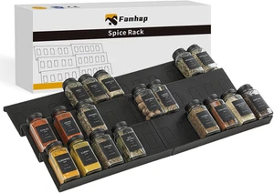 Erweiterbar Gewürz Schublade Organizer, 6er Pack, 11,6" bis 23,2" (schwarz) - Bild 1 von 12
