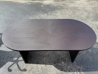 Office Conference Table 69x35 Dark Wood Grain Meeting Desk Racetrack Oval - Image 1 of 3