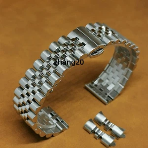 Jubilee 12-24mm Flat+Curved End Metal Bracelet Stainless Steel Watch Band Strap - Picture 1 of 14