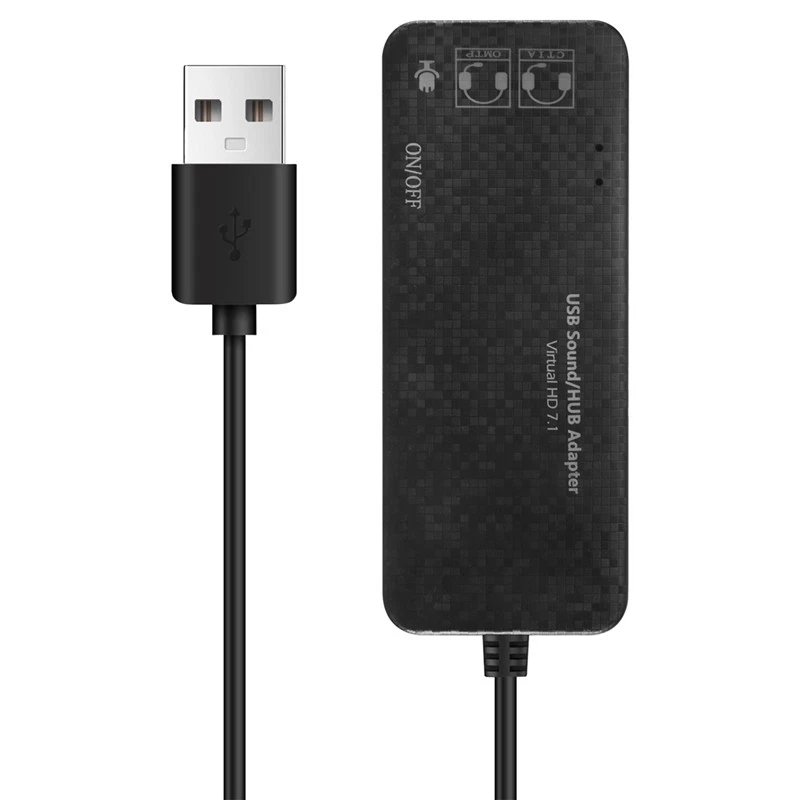 3 Porte USB 2.0 Hub External 7.1Ch Scheda audio Auricolare Microfono Adatta7984 - Immagine 1 di 1