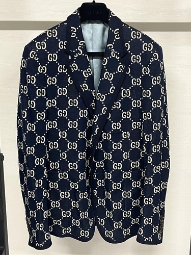 Gucci GG Logo Navy Giacca Sartoriale Uomo Taglia N Usatoo