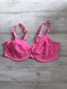 George 42E Pink Lace Bra Underwired Great Support Adjust Straps Great Condition - Picture 1 of 6