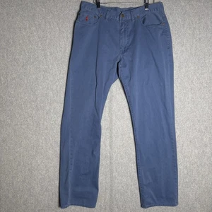 Polo Ralph Lauren Pants Mens 34x32 Blue Stretch Slim Fit Chinos Casual Pony Logo - Picture 1 of 7