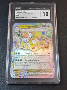 Gem Mint 10 Alolan Exeggutor ex Double Rare Holo 2024 Pokemon Surging Sparks 133 - Picture 1 of 2