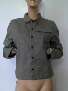 LIVSN Women's Forager Jacket Olive Organic Duck Canvas 9 Pocket Snap Front M NWT - Picture 1 of 14