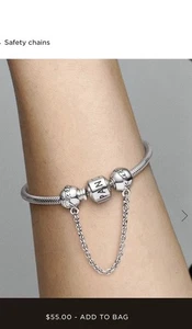 PANDORA CADENA DE SEGURIDAD ESTERLINA ENCANTO FAMILIA PARA SIEMPRE - NUEVO - Imagen 1 de 3