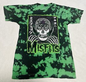 Misfits X Junji Ito T Shirt Mens Medium Green Acid Wash
