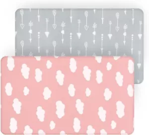 Standard Crib Mattress Sheets Fitted for Baby Ultra Soft Covers 2 Pack 52"x28" - Picture 1 of 6