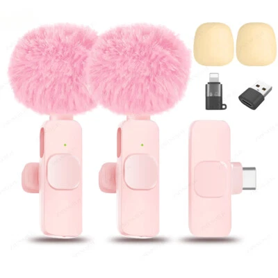 New Wireless Lavalier Microphone Portable Audio Video Recording Mini Microphone - Image 1 of 4