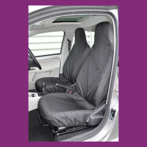 Skoda Citigo 2012+ Tailored Waterproof Front Pair Black Car Seat Covers - Picture 1 of 3