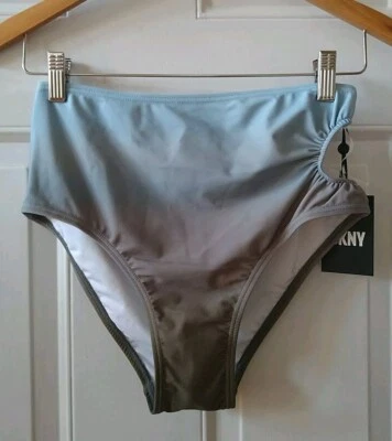DKNY BLUE TO GRAY CUT-OUT SWIM BOTTOM, SIZE M - Image 1 of 4