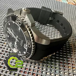 21 mm SCHWARZ Gummi vulkanisiertes Gummiband LONGINES HydroConquest Uhr - Bild 1 von 12