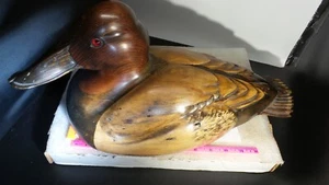 Rare Tom Taber Ducks Unlimited horse Canvasback wooden Duck Decoy 1985-86 - Picture 1 of 6