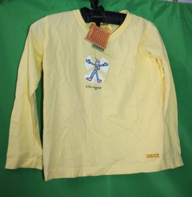 Camiseta Life Is Good Girls Snow Angel Image Amarilla Salida del Sol LS Talla Niñas Talla 10 Foto 1 de 4