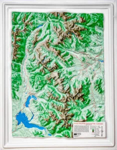 Mapa en relieve elevado del Parque Nacional de las Montañas Rocosas - Imagen 1 de 1
