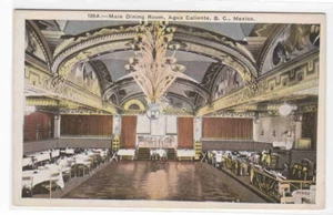 Postal de comedor principal Agua Caliente BC México años 1920 - Imagen 1 de 1