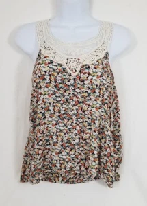 Blusa sin mangas XXI para mujer de encaje floral multicolor talla pequeña - Imagen 1 de 4