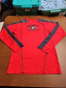 Camisa activa UGA Georgia Bulldogs Sección 101 para hombre PEQUEÑA L/S roja/negra usada en excelente condición. SB4 - Imagen 1 de 10