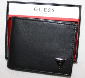 GUESS Leather Men's Wallet Black $48.00 New in the box - Picture 1 of 16