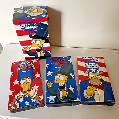 The Simpsons Political Party VHS 3-tape box set, Volumes I, II, III Humor - Image 1 of 4