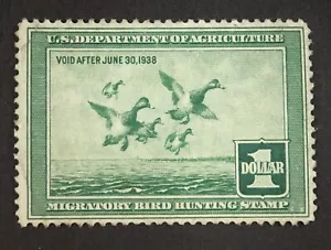 RW4 Federal Duck Hunting Stamps MNH OG Migratory Bird Hunting Stamp 1937 - Picture 1 of 2