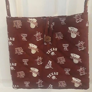 Bolso de Mano Acolchado Texas A&M Aggies Libro Correa al Hombro Hecho a Mano - Imagen 1 de 8