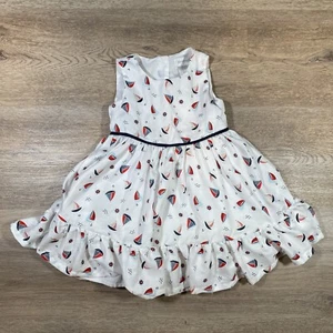 Savannah Baby Girls Navy Theme Dress US 24 Months Boats Blue White - Picture 1 of 11