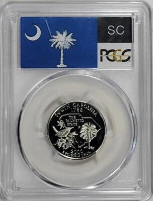 2000-S Silver Washington Quarter - South Carolina -  PCGS PR70DCAM - Flag Series - Image 1 of 2
