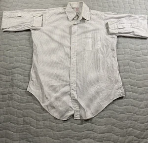 Brooks Brothers Shirt Mens 15 1/2-3 Blue Stripe Makers USA Vintage Button Up - Picture 1 of 10