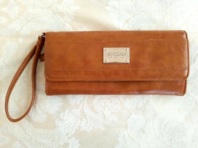 Bolsa organizadora Kenneth Cole Reaction carteira de pulso bolsa de mão marrom ~ B - Imagem 1 de 4