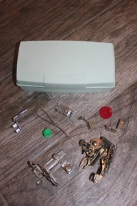 Motgomery Ward's Signature Sewing Machine Parts Attachments. Seafoam Green Box! - Picture 1 of 5