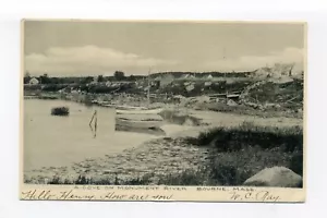 Postal Bourne MA 1908, cala en Monument River, casas, barcos, TANTAS rocas - Imagen 1 de 2