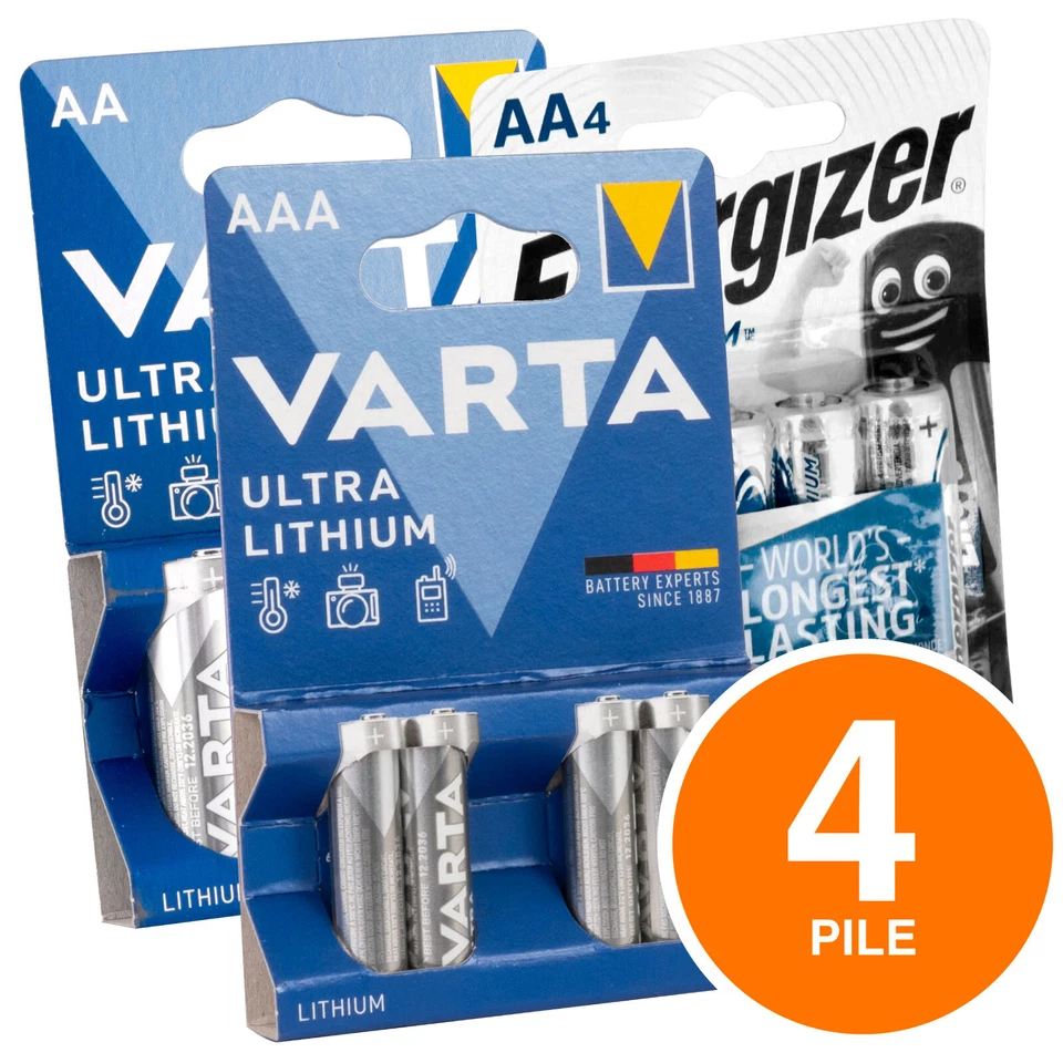 ENERGIZER VARTA Batterie al Litio Energizer Ultimate Lithium Varta Pile Stilo AA Ministilo AAA
