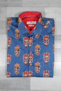 Camisa Para Hombres Claudio Lugli Couture Calavera de Azúcar Estampado King Talla Grande - Imagen 1 de 12