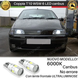 COPPIA LUCI POSIZIONE T10 6 LED CANBUS PER FIAT PUNTO 176 MK1 BIANCO GHIACCIO - Foto 1 di 8