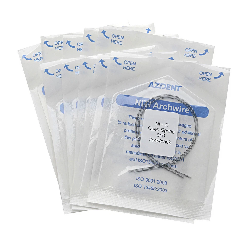 10 Kits Dental Orthodontic Open Coil Spring Niti 0.010*180mm Archwires AZDENT M8