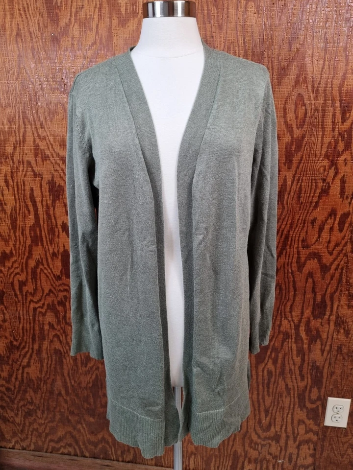 Cárdigan para mujer Kim Rogers frente abierto verde manga larga talla L Foto 1 de 4