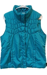 Izod Women's Size xl Puffer Vest Turquois Insulated Outerwear Snap Close  - Picture 1 of 7